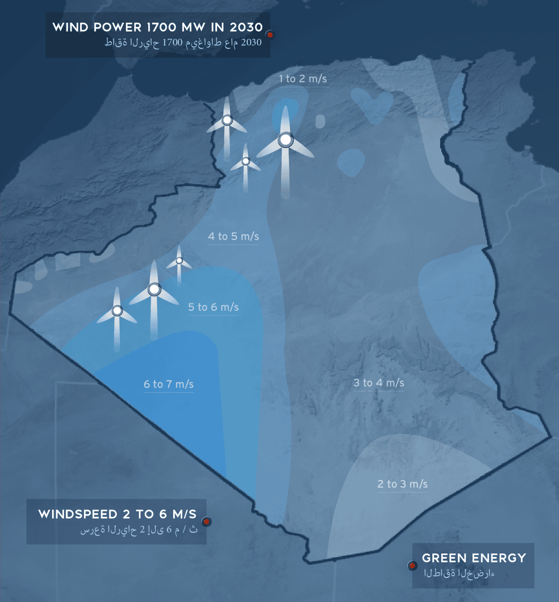 A screen of the project regarding wind power